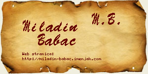 Miladin Babac vizit kartica